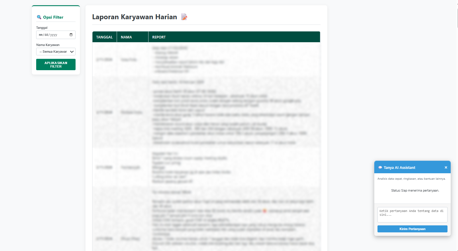 Web Reporting System